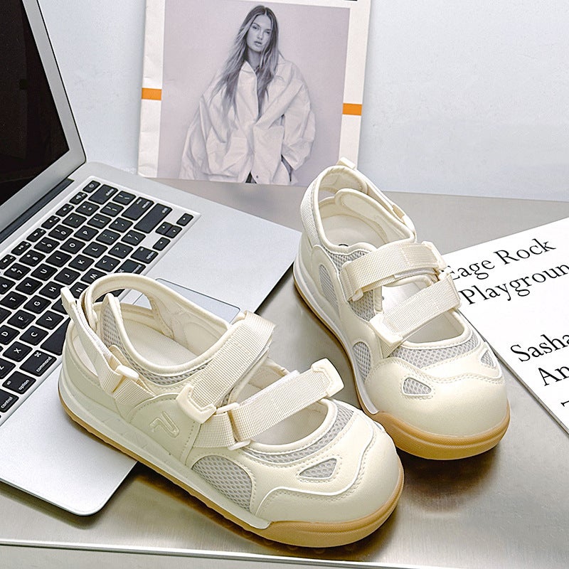 Lz6088 Fashion Casual Comfortable All-Match Velcro Small White Shoes Women'S 2025 Summer Cut Out Sports Sandals - Image 4