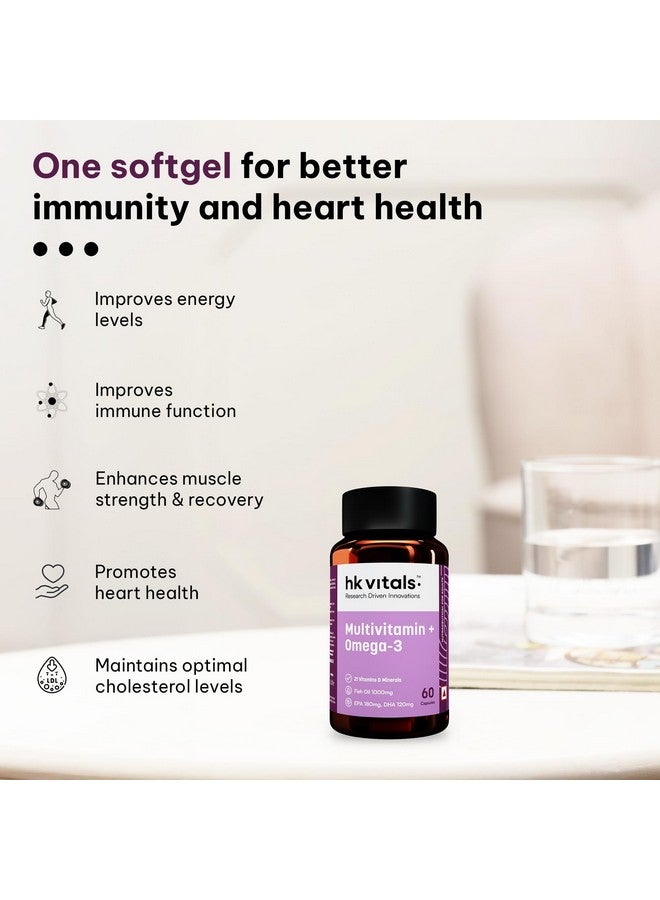 HEALTHKART هيلث كارت hk فيتالس متعدد الفيتامينات مع مكمل أوميغا-3 (60 كبسولة) | للرجال والنساء | 21 فيتامين ومعادن | 180 ملغ EPA و 120 ملغ DHA - Image 5