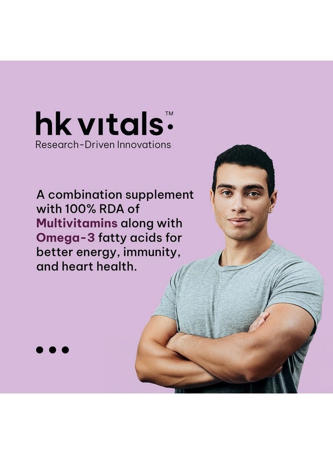 HEALTHKART هيلث كارت hk فيتالس متعدد الفيتامينات مع مكمل أوميغا-3 (60 كبسولة) | للرجال والنساء | 21 فيتامين ومعادن | 180 ملغ EPA و 120 ملغ DHA - Image 4
