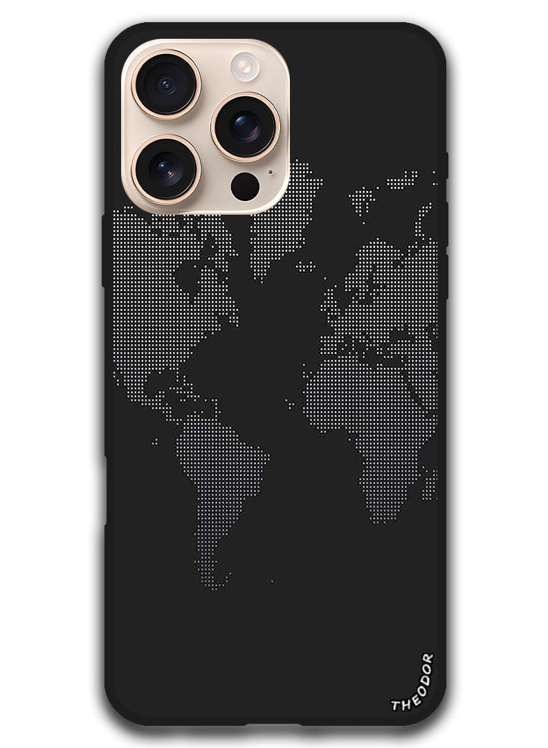 Theodor Protective Case Anti Scratch Shock Proof Bumper Cover For iPhone 16 Pro Max (6.9)-inch Map In Dots - Image 1