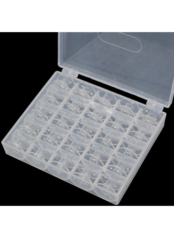 25 Pcs Bobbins For Sewing Machine Sewing Bobbins With Case Sa156 Bobbins Bobbins Class 15 Plastic Bobbins Compatible With Brother Singer Sewing And Embroidery Machine (25 Bobbins With Box)