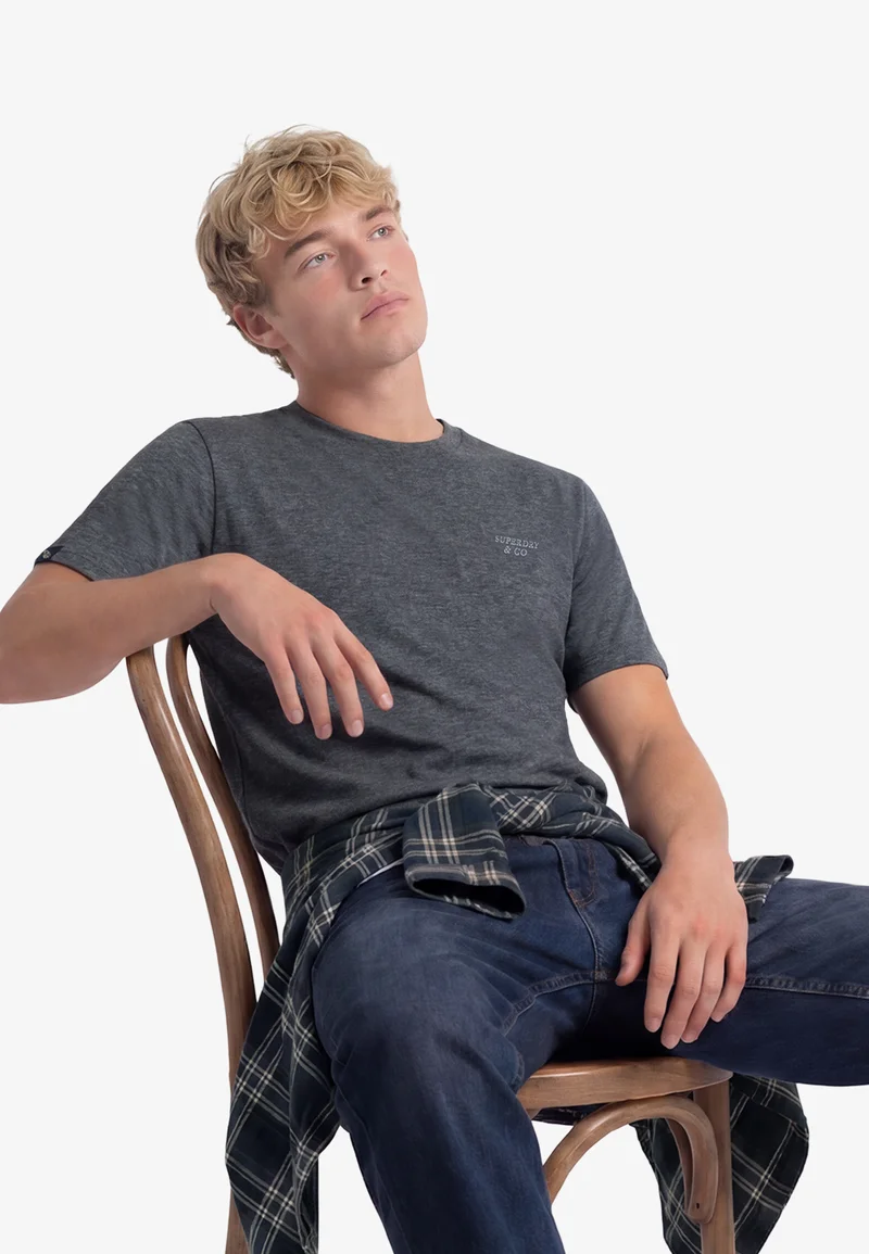 Superdry  Essential Stacked Logo Embroidered T-shirt for Men | Best Price UAE