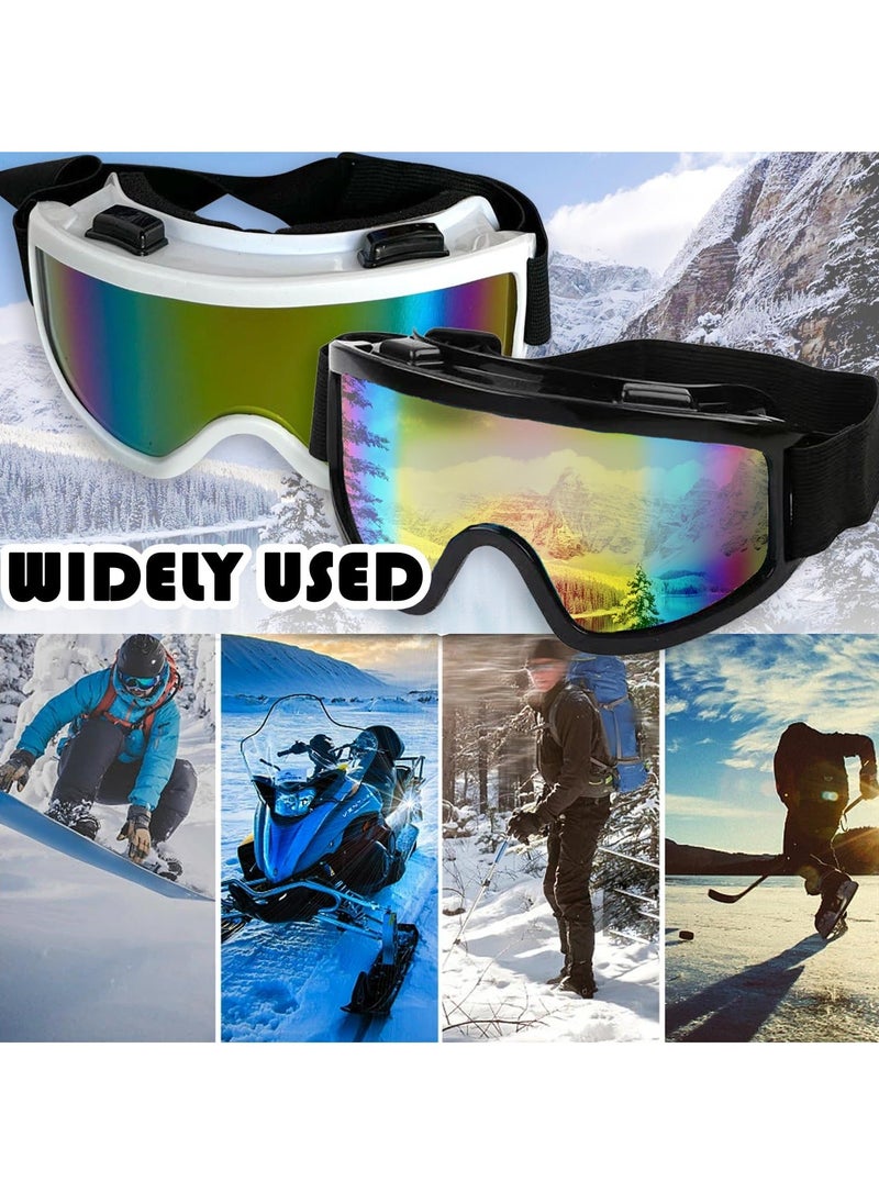 Generic - 2 Pcs Ski Goggles Over Glasses Snow Goggles for Skiing Anti-fog Anti-glare Ski Goggles, Wind Resistance Goggles, Helmet Compatible, for Kids, Teens, Youth, Boys, Girls, Men and Women - Image 1