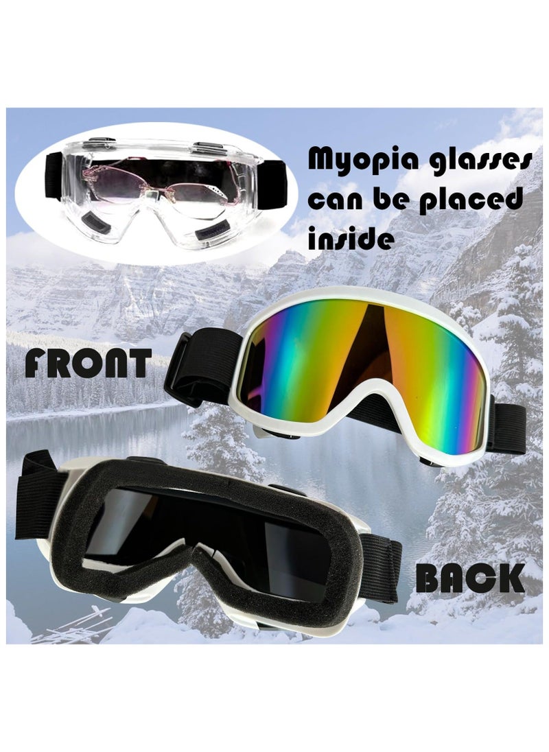 Generic - 2 Pcs Ski Goggles Over Glasses Snow Goggles for Skiing Anti-fog Anti-glare Ski Goggles, Wind Resistance Goggles, Helmet Compatible, for Kids, Teens, Youth, Boys, Girls, Men and Women - Image 1