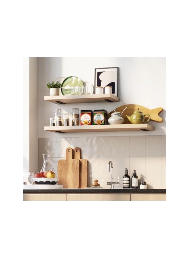 PROMASS promass 2 Pack Heavy Duty Floating Shelf Brackets 10 inch,1/5 inch Thick Black Metal Hidden L Brackets,Rustic Industrial Wall Shelving Supports  - Image 2