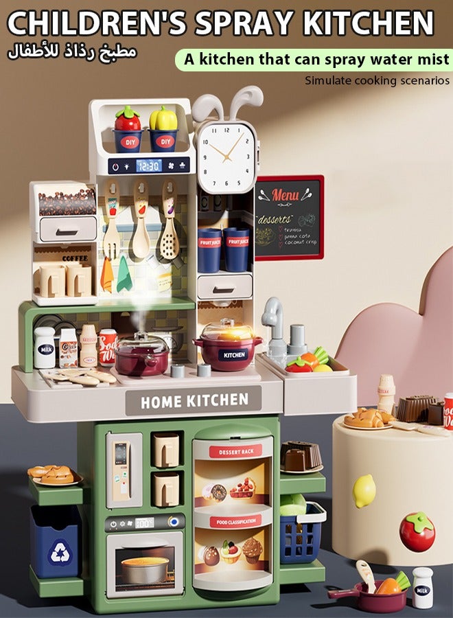 مجموعة ألعاب مطبخ وهمية تتألف من 37 قطعة مع إكسسوارات، مجموعة لعب مطبخ للأطفال، مجموعة لعب مطبخ مع محاكاة صوتية وضوء واقعية وبخار، مجموعة ألعاب طهي داخلية مع مخرج ماء، مجموعة لعب مطبخ وهمية للأطفال، - Image 1