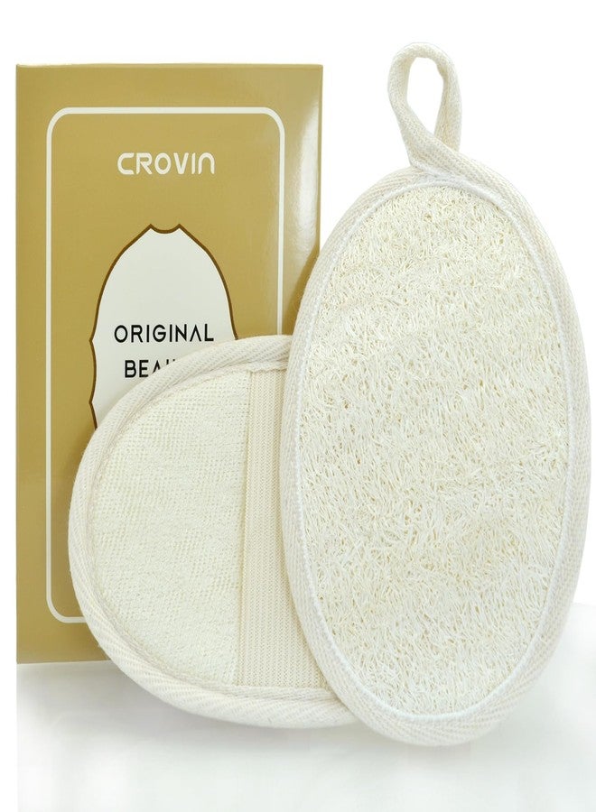 CROVIN Natural Loofah Exfoliating Body Scrubber, Made with Natural Shower Loofah Sponge for Men and Women’s SPA (Pack of 2) - Image 1