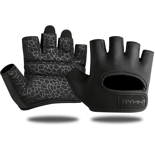 RYMNT Minimal Weight Lifting Gloves,Short Micro Workout Gloves Grip Pads with Full Palm Protection & Extra Grip for Men Women Weightlifting,Gym,Exercise Training.BK-Medium - Image 4