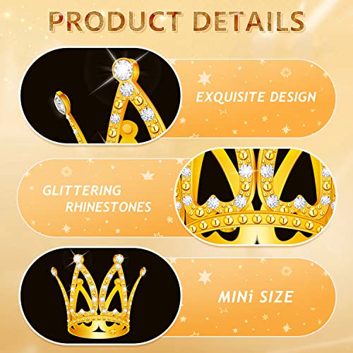 FFNIU 18 Pcs Crown Cake Topper Mini Tiara Birthday Cake Toppers Mini Crown for Flower Arrangements Women Lady Girl Wedding Baby Shower Birthday Party - Image 5