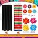 Tingjoo 19 Pcs Mexican Fiesta Decorations Set Mexican Paper Flowers Polyester Backdrop Curtains Backdrop Fiesta Party Decorations Supplies Set for Cinco De Mayo Party Wedding BirthdayBlackFlower - Image 4