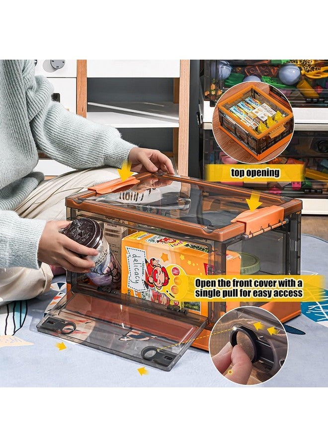 Home-Cloud صندوق تخزين قابل للطي HomeCloud مع غطاء، صندوق تخزين شفاف كبير قابل للطي وقابل للتكديس مع عجلات، صناديق تخزين بلاستيكية قابلة للطي للمنظم (L39cm x W29cm x H24cm) (صغير، أخضر) - Image 4