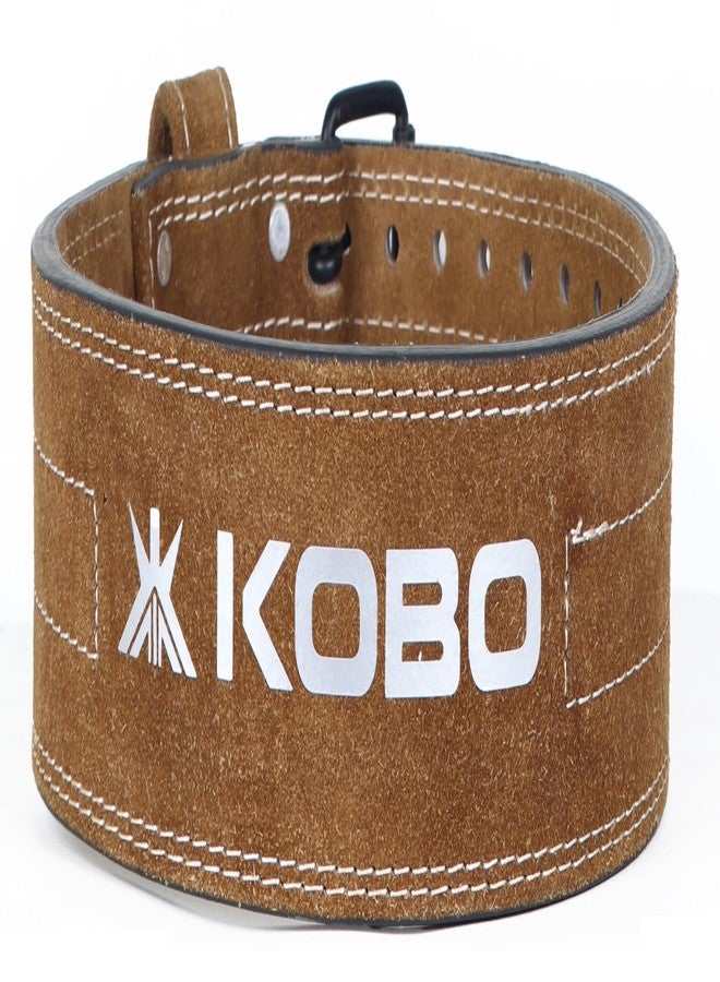 كوبو حزام رياضي Kobo ذو شوكات 13 مم لرفع الأثقال واللياقة البدنية، مصنوع من الجلد المدبوغ، يوفر دعمًا عريضًا للظهر بعرض 4 بوصات، مزود بـ 9 فتحات مزدوجة قابلة للتعديل، مناسب لتمارين رفع الأثقال وكمال الأجسام والرفعة المميتة والقرفصاء وتدريبات القوة، للرجال والنساء WTB-17 - Image 3