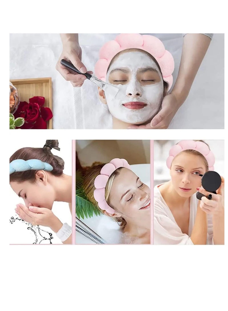 2Pcs Makeup Hairband, Bath & Wash Makeup Sponge Hairband, Facial Makeup Spa Headband Hairband for skin care, makeup, face wash, sports, spa and yoga - Image 2