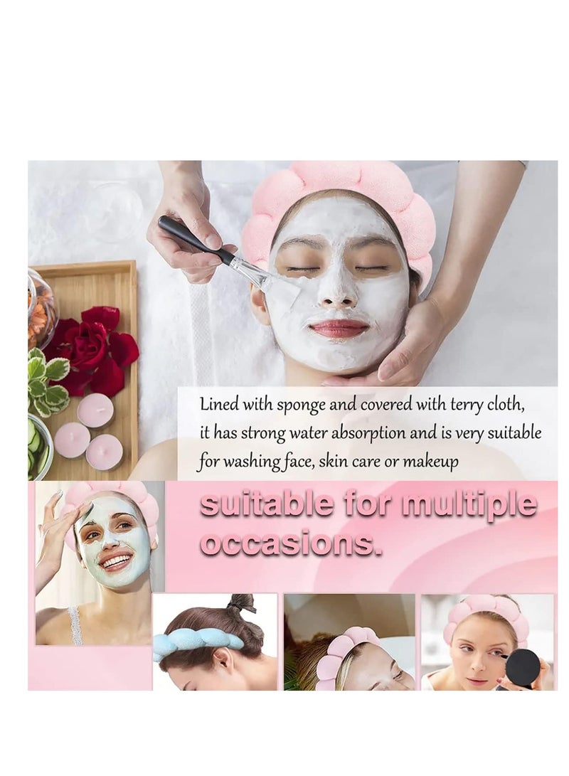 2Pcs Makeup Hairband, Bath & Wash Makeup Sponge Hairband, Facial Makeup Spa Headband Hairband for skin care, makeup, face wash, sports, spa and yoga - Image 4