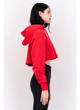 Champion Women Sportswear Fit Long Sleeve Outdoor Sweatshirt, Red  - Image 3