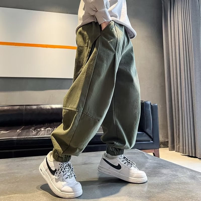 Boys' Pants New Arrival 2024 Fashion Casual Children'S Wear Trendy Cool Boys' Stylish Fried Street Korean Style Crockwear Pants - Image 3