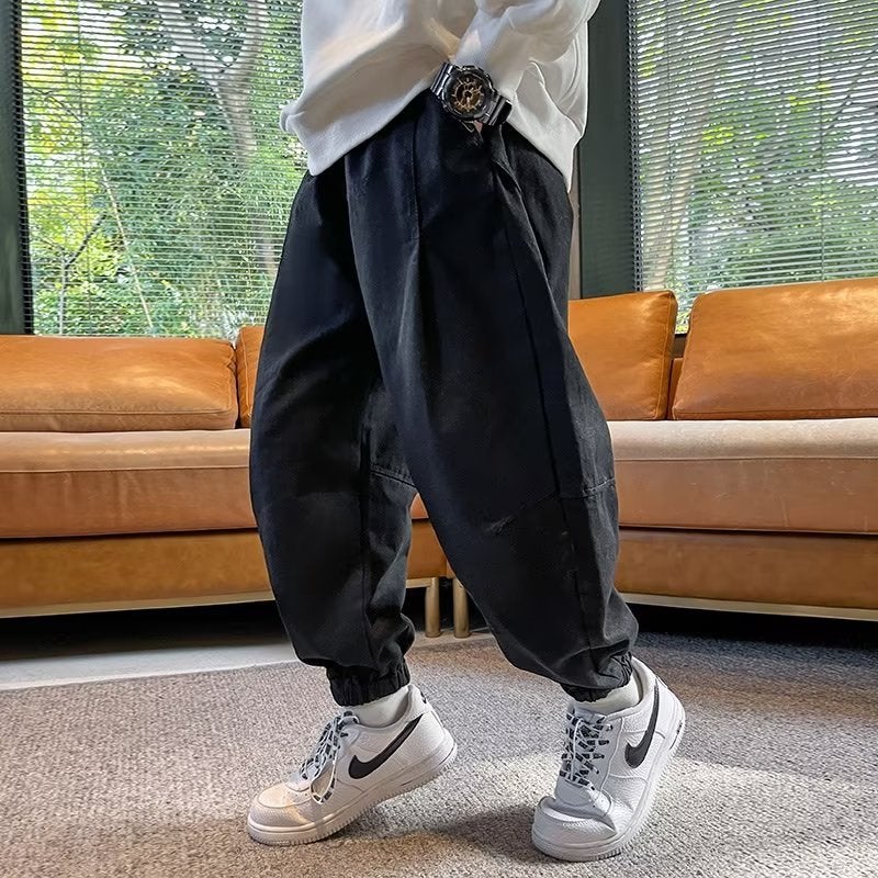 Boys' Pants New Arrival 2024 Fashion Casual Children'S Wear Trendy Cool Boys' Stylish Fried Street Korean Style Crockwear Pants - Image 1