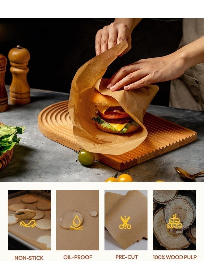 ECVV 100 Pcs Parchment Paper Sheets â€“ Non-Stick, Precut, Brown Baking Paper | 24 x 42 CM | for Oven, Air Fryer, Grilling, Steaming, Bread, Cupcakes & Cookies - Image 5