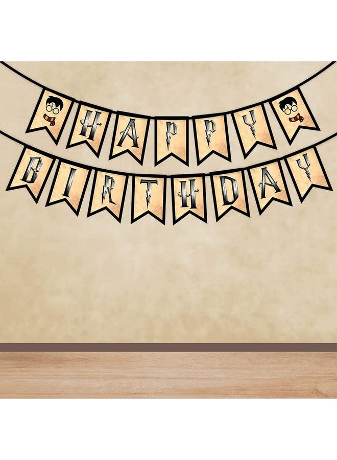 Wobbox Retro Colour Happy Birthday Bunting Banner/Harry Potter Theme Birthday Party/Happy Birthday Banner - Image 1