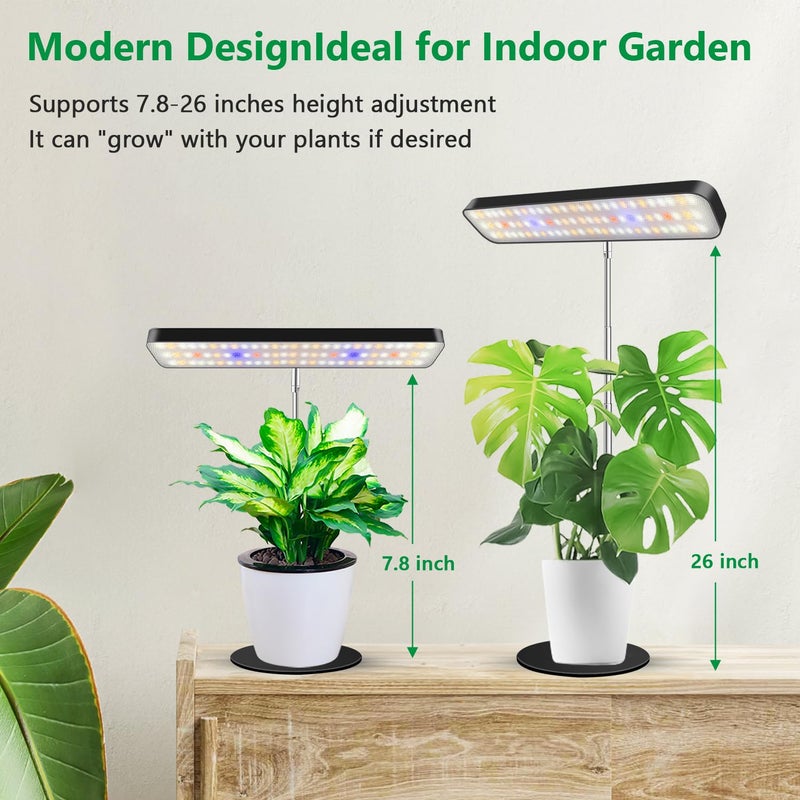 Aumtrly Grow Light, Full Spectrum Desktop Plant Lights for Indoor Growing Seedling 2 Pack, Large Area Lighting LED Grow Lamp with Base, Height Adjustable 26 Inch Black with 6/12/16H Timer - Image 5