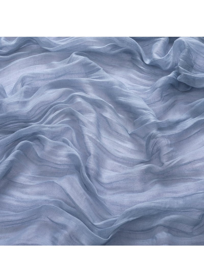 FLYROAD Gray Blue Spring and Summer Coarse Cotton Table Runner Bohemian Country Gauze 90*300cm Coarse Cotton Table Runner Suitable for Wedding Party Baby Baptism Birthday Home Decoration Holiday Decoration - Image 4