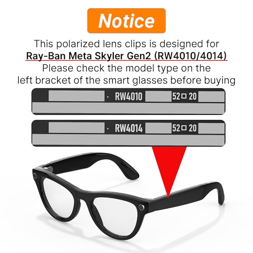 HIBLOKS 4Pcs Polarized Clip-on for Ray-Ban Meta Skyler & Gen 2 (RW4010/RW4014 52-20), Black Frame Discoloration Clips for RayBan Skyler Protect Your Eyes, Cool and Fashion(Silver, Grey, Brown, Green) - Image 2