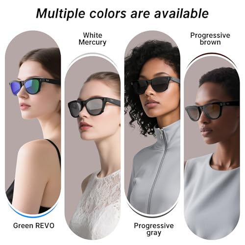 HIBLOKS 4Pcs Polarized Clip-on for Ray-Ban Meta Skyler & Gen 2 (RW4010/RW4014 52-20), Black Frame Discoloration Clips for RayBan Skyler Protect Your Eyes, Cool and Fashion(Silver, Grey, Brown, Green) - Image 5