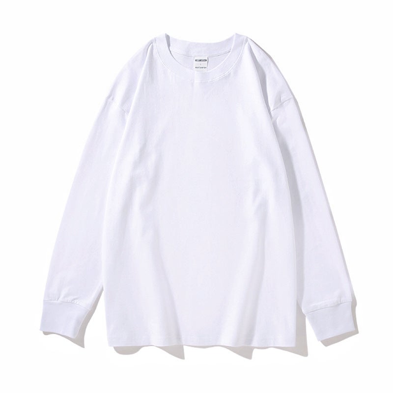 2024 Men'S Fashion Brand Fashionable Men'S And Women'S T-Shirt Cuff Thread Solid Color Light Plate Long Sleeve T-Shirt Spring Base Shirt - Image 3