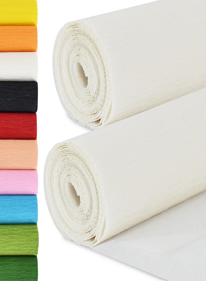 BEISHIDA White Crepe Paper Roll, 9.8 Inch Wide 8ft Long Crepe Paper Sheet for Flower Making, Wedding Ceremony, Birthday Holiday Halloween Party Decoration,DIY Craft(2Rolls) - Image 1
