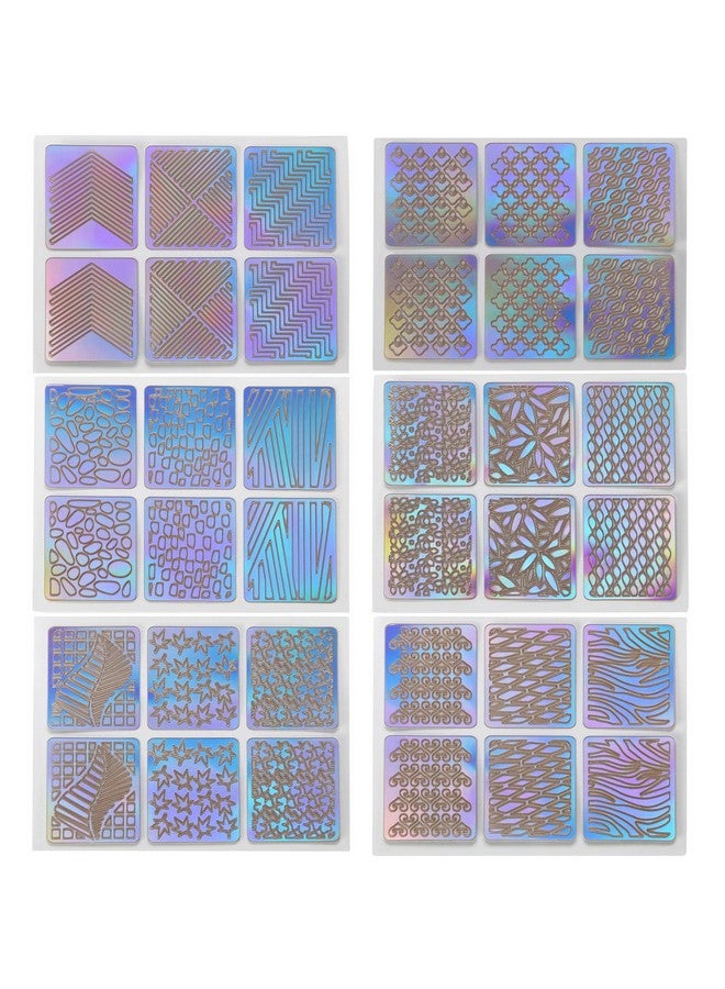 HUNCHA 24Pcs Nail Art Self-Adhesive Stencil Stickers Set Waterproof Salon Nail Stamping Printing Image Stamps Guides Decoration Manicure Tool - Image 5