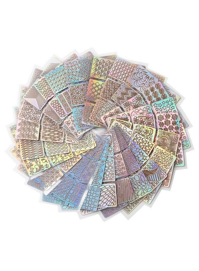HUNCHA 24Pcs Nail Art Self-Adhesive Stencil Stickers Set Waterproof Salon Nail Stamping Printing Image Stamps Guides Decoration Manicure Tool - Image 1
