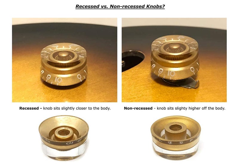 Vintage Forge Gold Top Hat Bell Knobs Compatible with Gibson Les Paul Electric Guitar (Set of 4) Fits 24 Fine-Spline USA (Imperial) Split Shaft Pots Recessed RB24US-GLD4 - Image 4