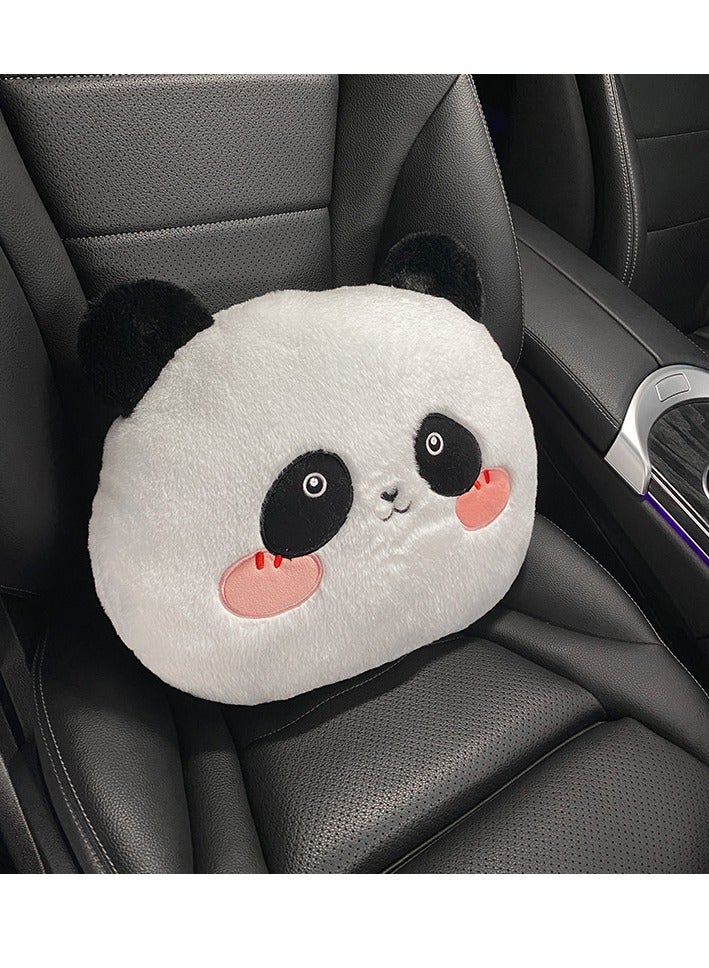 general Cute cartoon bear car seat covers designed for winter, made of long plush fabric, featuring warming and heating functions to prevent freezing. This set includes three pieces and is tailored for women. - Image 5