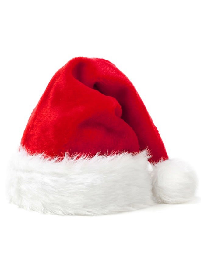 Maloun Santa Hat, Christmas Hat, Xmas Holiday Hat for Unisex Adults, Comfortable Thickened Plush Classic Red Santa Claus Hats, Christmas New Year Festive Holiday Party Supplies - Image 1