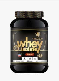 CHALLENGER NUTRITION مصل اللبن المعزول، بنكهة الفراولة، 0.90 كجم 