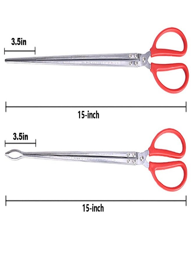 Dadamong Crab Tongs - Set of 2 Multi-Function Clip Scissor Tongs, Anti-Slip Clamp, 15-Inch Long - Image 3