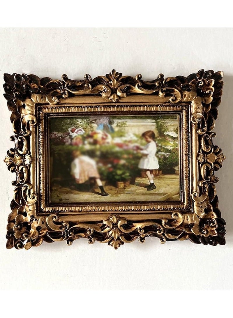 إطار صور منحوت عتيق عتيق بتصميم كلاسيكي ريترو ، ديكور منزلي (ذهبي) ، ديكور العيد - Image 4