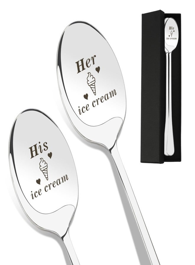 Coopyin Couples Christmas Gifts, Couples Stocking Stuffers, Couples Gift Ideas, Couples Ice Cream Spoon, Valentines Day Gifts, Anniversary Engagement Wedding Gifts for Coupl Boyfriend Husband Wife Girlfriend - Image 1