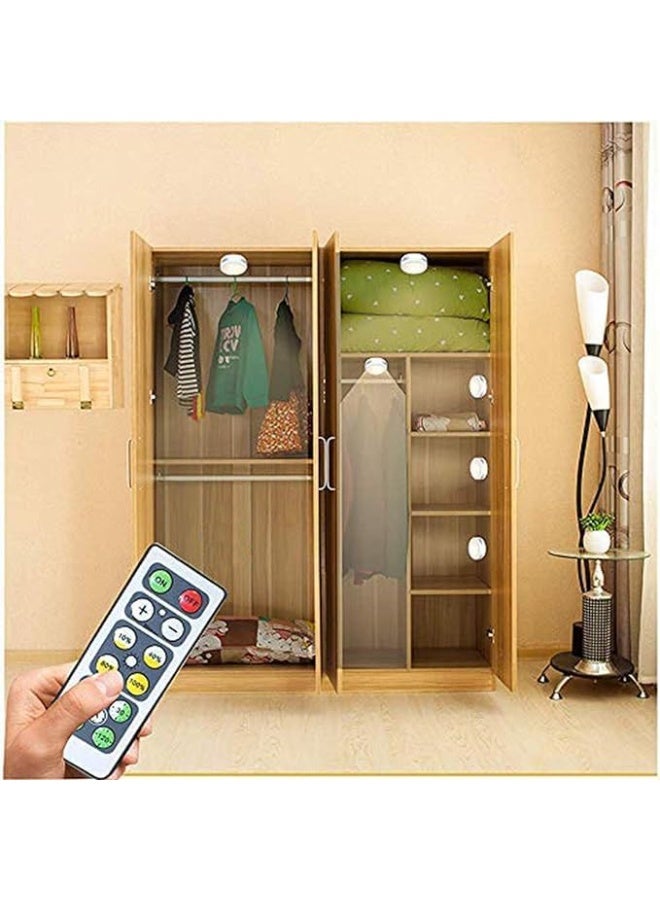 Battery Operated Puck Lights with Remote, Wireless Led Under Cupboard Light with Remote Control, Under Cabinet Lighting, Stair Closet Lights (Natural White/White) - Image 5