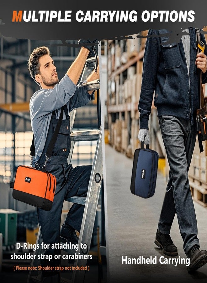 UUP Zipper Tool Pouch 2 Pack, Two Compartments Small Tool Bag, 10 12 inch Utility ToolBag with Carrying Handle, Tools Storage Organizer for Electrician Mechanic, Dad Mens Gifts, Orange/Blue - Image 5