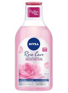 Nivea Face Micellar with Organic Rose Water Makeup Remover, Rose Care Dry and Sensitive Skin, 400ml  - Image 2