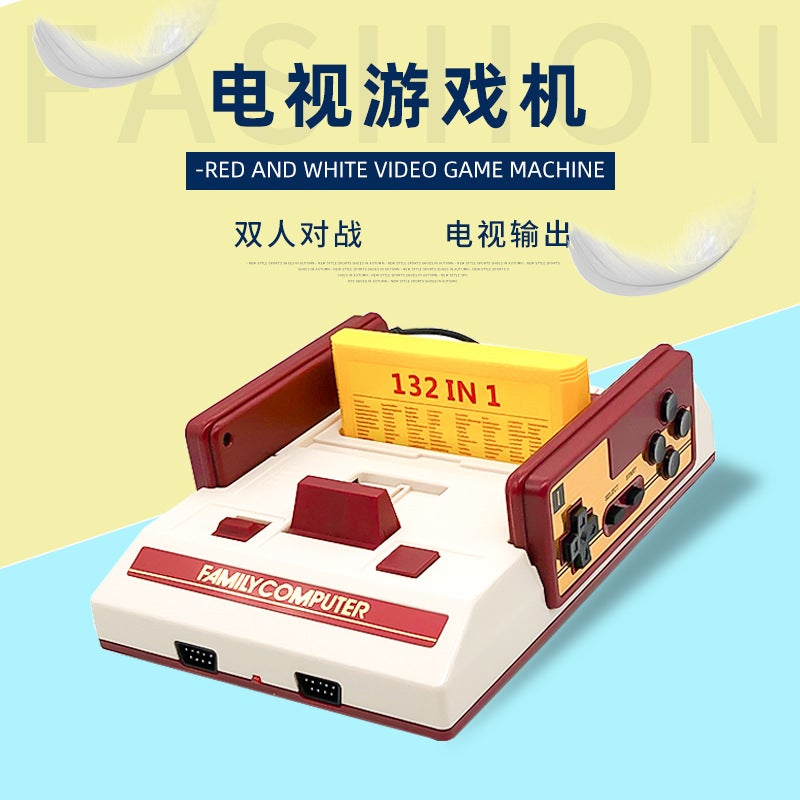 Cross-border hot-selling manufacturers supply retro Puqing TV classic red and white double against nostalgic FC card game machine TY-35 European regulations