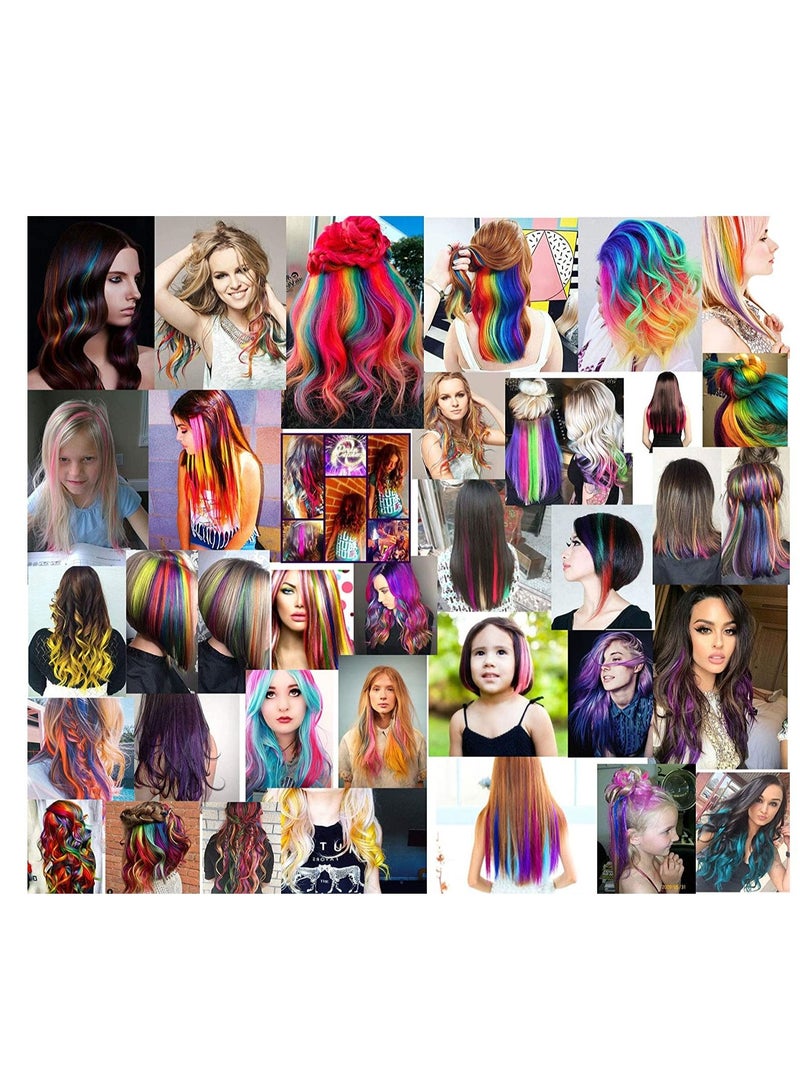 إستيل قطع شعر مستعار للمراهقين مشابك مستقيمة في وصلات شعر ملونة للبنات باللون البنفسجي والوردي - Image 4