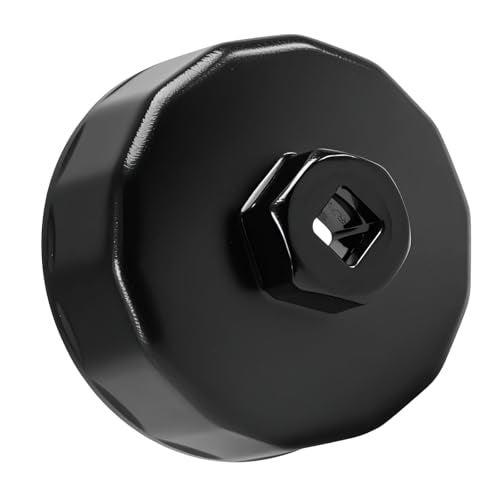 EVRBUL 67mm 14 Flutes 38 Drive Oil Filter Cap Removal Socket Tool Oil Filter Wrench Oil Filter Cap Spanner to Change Oil Filter Compatible with Subaru 15208AA160 15208AA100 Oil Filter Housing - Image 1