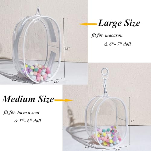 Yushen Large Doll Carrying Case for 18cm Plushies, Clear Figure Display Bag with Keychain, 7in Doll Carrying Case Keychain Pouch Charms for Collectibles - Image 4
