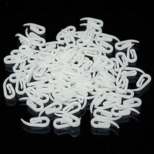 MHS Curtain Hooks for M Track, White Nylon Plastic, Rust-Free, Pack of 100 PCS - Durable - Image 1