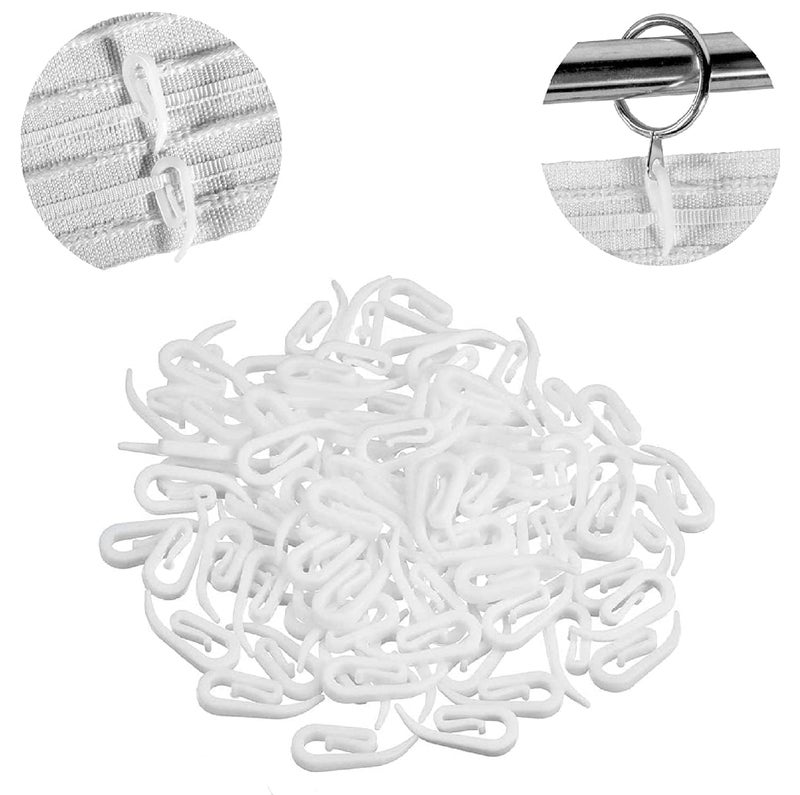 MHS Curtain Hooks for M Track, White Nylon Plastic, Rust-Free, Pack of 100 PCS - Durable - Image 5