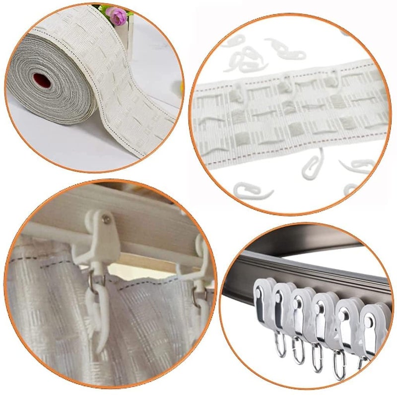 MHS Curtain Hooks for M Track, White Nylon Plastic, Rust-Free, Pack of 100 PCS - Durable - Image 3
