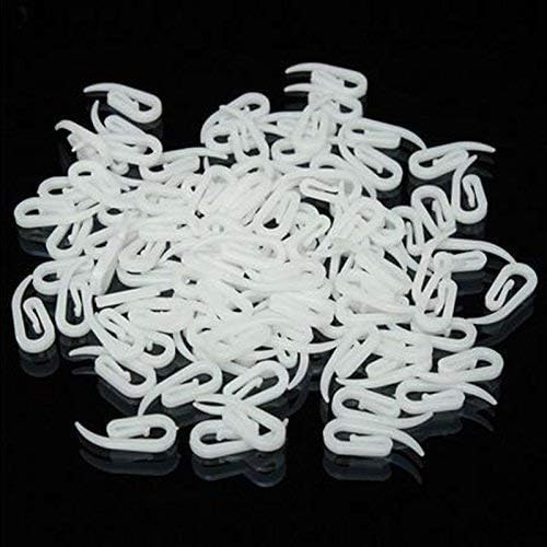 MHS Curtain Hooks for M Track, White Nylon Plastic, Rust-Free, Pack of 100 PCS - Durable - Image 2