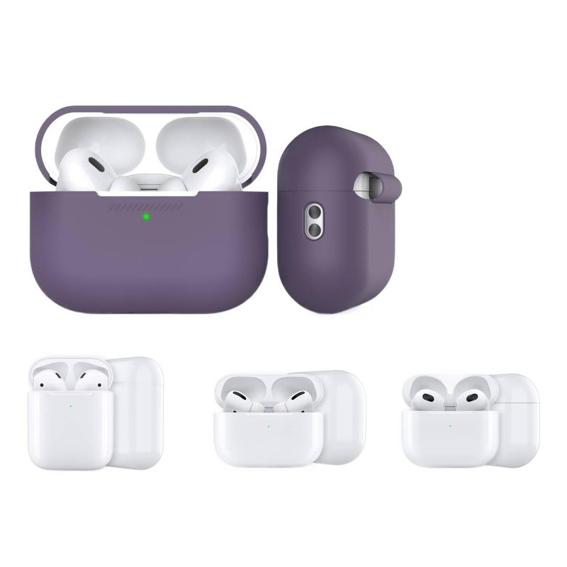 AD حافظة حماية متوافقة مع سماعات AirPods Pro سيليكون مع غطاء صلب باللون أخضر وحماية من الخدش وحمل يومي خفيف خفيف الوزن من السيليكون باللون الأخضر - Image 3
